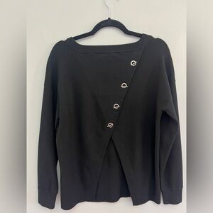Alice + Olivia Black Sweater with Open Back Detail, Size Small
